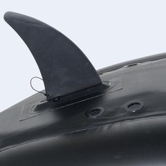 Sea Eagle 420x Explorer – Deluxe Package close-up detail of rear skeg and hull area