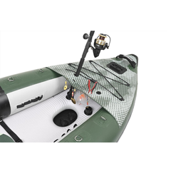 Sea Eagle 385fta FastTrack Angler close-up of fishing rod holder and mounting area