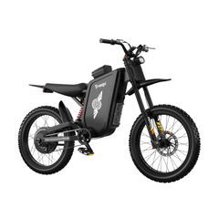 FreeGo X3 Pro All-Terrain Electric Dirt Bike black front side studio view