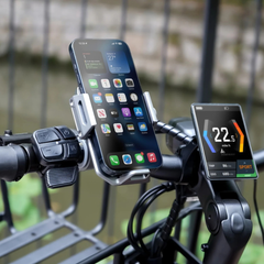 Aluminum Alloy Phone Holder – holding smartphone on e-bike handlebar