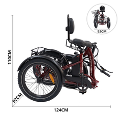 Eunorau ONE-TRIKE 2.0 folded dimensions diagram
