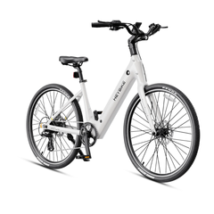 Heybike Venus Electric Bike in Pearl White front three-quarter view