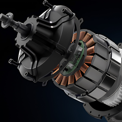 Himiway C5 close-up showing 750W Brushless Geared Hub Motor system