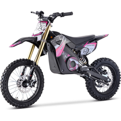 MotoTec 48V Pro 1800W Electric Dirt Bike front three-quarter view in Pink