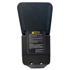 Freego Genuine Lithium Battery – top cover opened showing safety label