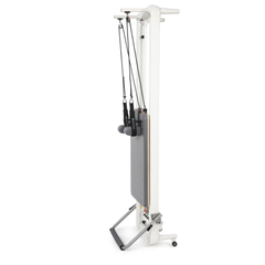 Elina Pilates Nubium Reformer Bundle – tower attachment shown in upright storage position