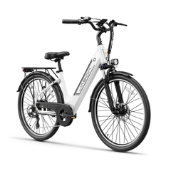Jasion EB5 Roamer ST electric bike, white front three-quarter view