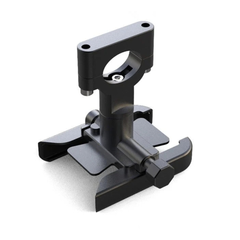 Smartphone Adjustable Holder For Electric Bicycle – front angled view with adjustable corner grips and mounting clamp