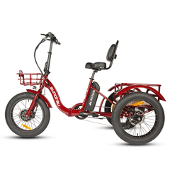 Eunorau NEW-TRIKE 2.0 rear three-quarter view in red