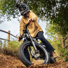 Himiway D7 Pro electric hunting bike in use on off-road path with rider