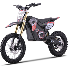 MotoTec 48V Pro 1800W Electric Dirt Bike front three-quarter view in Red