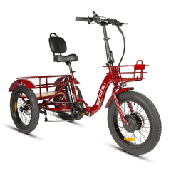 Eunorau NEW-TRIKE 2.0 front three-quarter view in red