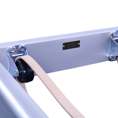 Frame and pulley detail on Legacy Pilates Apparatus 80" Aluminum Pilates Reformer
