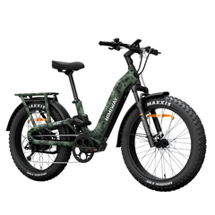 Himiway D5 2.0 Camo electric bike front angled view with camouflage frame and fat tires