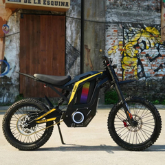 FreeGo Nova 4 Mid-Drive Electric Dirt Bike black and yellow side view