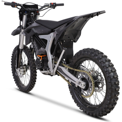 MotoTec Venom 72V 12000W Electric Dirt Bike rear three-quarter view in Black