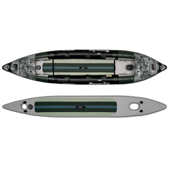 Sea Eagle 385fta FastTrack Angler top and bottom view showing hull and floor design
