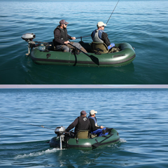 Sea Eagle STS10 Stealth Stalker – Pro Package on water with two anglers fishing