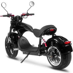 MotoTec Raven 60V 30Ah 2500W Lithium Electric Scooter rear three-quarter view in Black
