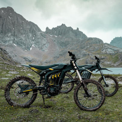 Eunorau R1+ electric dirt bike on a mountain trail