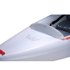 Aqua Marina Halve 13'1" Packayak close-up showing side panel and deck detail