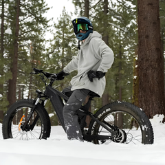 Himiway D7 / Full Suspension Electric Hunting Bike in use on snowy outdoor trail