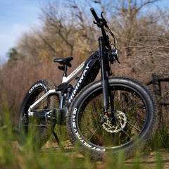 Himiway D7 Pro electric hunting bike parked outdoors in grass