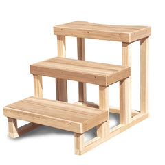 LeisureCraft – 3 Tier Steps for Cold Plunge - Clear Red Cedar - 730190
