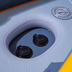 Aqua Marina Tomahawk AIR-K 12'4" Kayak close-up showing air valve and textured deck surface