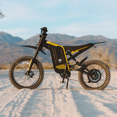 Jasion Patrol 52 electric dirt bike parked in a desert landscape