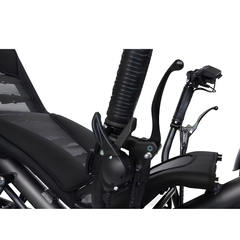 Eunorau T1 Recumbent Trike handlebar and adjustment lever close-up