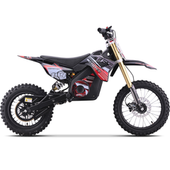 MotoTec 48V Pro 1800W Electric Dirt Bike side view in Red