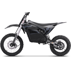 MotoTec 72V Pro 5000W Electric Dirt Bike opposite side view in Grey