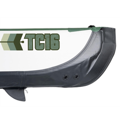 Sea Eagle TC16 Travel Canoe – Start Up close-up of rear hull and skeg area