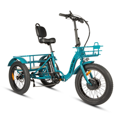 Eunorau NEW-TRIKE 2.0 front three-quarter view in teal