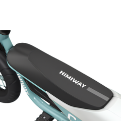 Himiway C1 Kids eBike close-up showing long padded seat