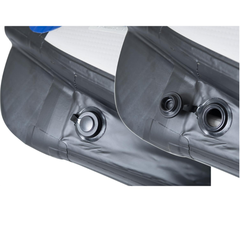 Sea Eagle 473rl RazorLite – DS Pro Tandem Package close-up of Easy Shut and Easy Open drain valves