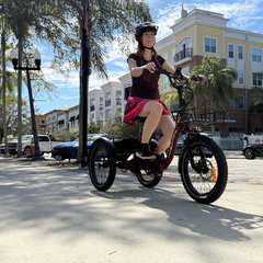 Rider using the Eunorau ONE-TRIKE 2.0 outdoors