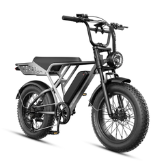 Jasion RetroVolt Pro Shadow Steel electric bike rear three-quarter view on white background