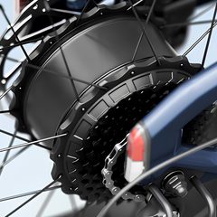 Himiway D5 2.0 ST close-up showing rear motor, cassette, and wheel detail