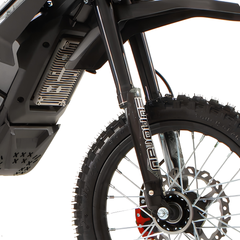 Eunorau S1 Dirt Bike front suspension close-up