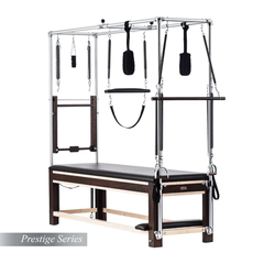 Legacy Pilates Apparatus Pilates Cadillac in Walnut–Maple – full apparatus with contrasting walnut and maple frame