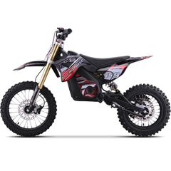 MotoTec 48V Pro 1800W Electric Dirt Bike opposite side view in Red