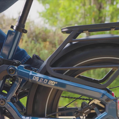 Himiway D5 2.0 20" close-up showing frame, rear rack, and battery area