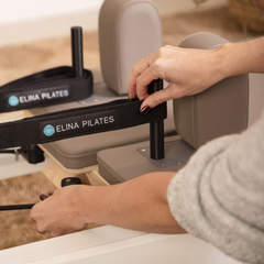 Elina Pilates Nubium Reformer Bundle – adjustable foot bar detail