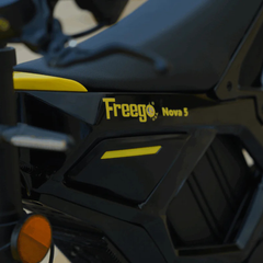FreeGo Nova 5 Mid-Drive Off-Road Electric Dirt Bike frame logo detail