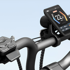 Himiway D5 2.0 ST close-up showing handlebar display screen