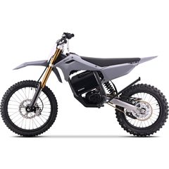 MotoTec 72V 8000W Pro Electric Dirt Bike 19/16 opposite side view in Grey