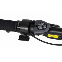 Himiway D7 Pro close-up showing handlebar control buttons and grip