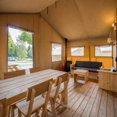 YALA Sunshine 49 Luxury Canvas Glamping Lodge | 2-Bed + Box Bed | 6–8 Guests | Safari Design